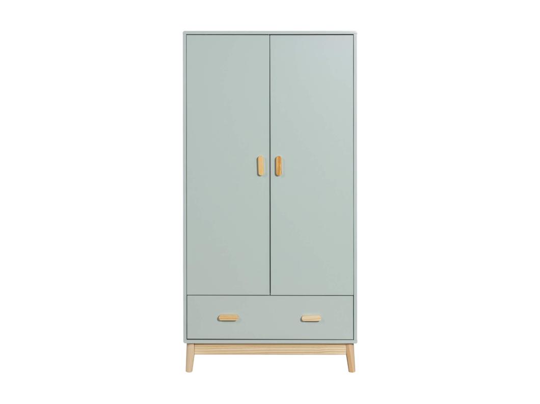 Guardaroupa Mobili Rebecca Kala 175x80x55 MDF Pinho Verde Agua Marrom Escandinavo Para Montar