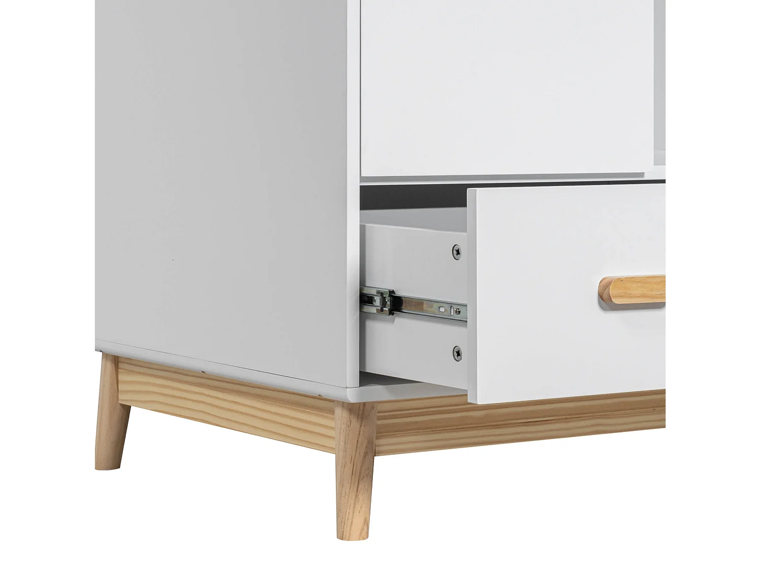 Armadio Mobili Rebecca Aegle 175x80x55 MDF Pino Bianco Marrone Scandinavo Da Montare