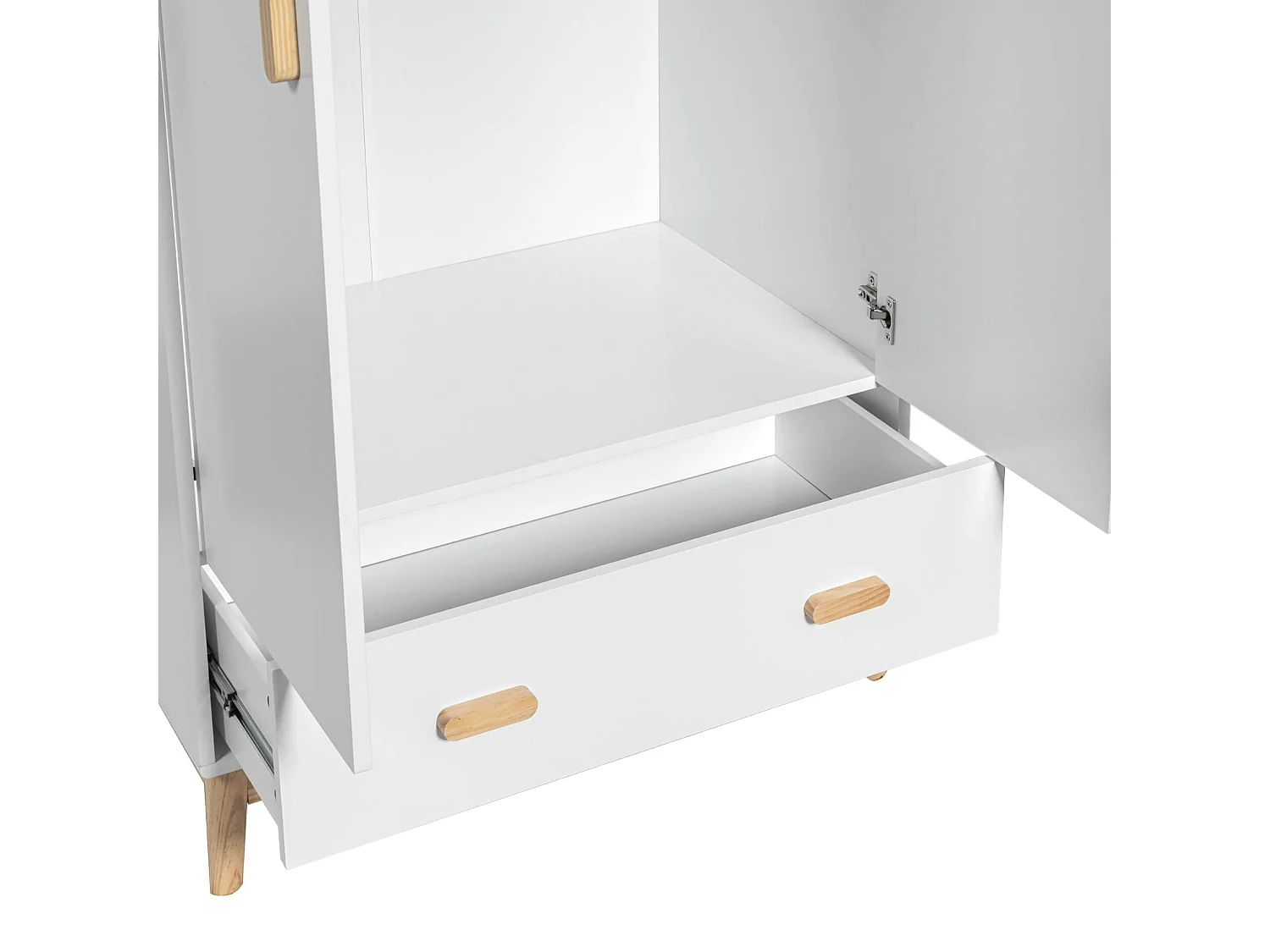 Armadio Mobili Rebecca Aegle 175x80x55 MDF Pino Bianco Marrone Scandinavo Da Montare