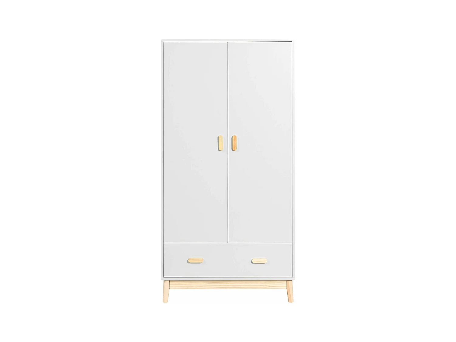 Armoire Mobili Rebecca Aegle 175x80x55 MDF Pin Blanc Marron Scandinave À Monter