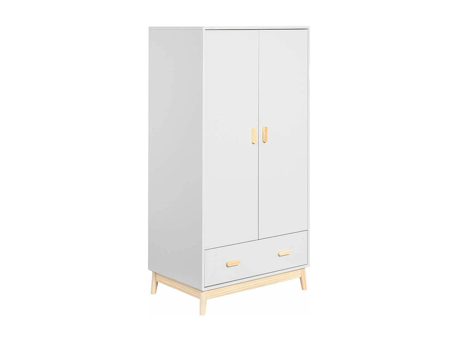 Guardaroupa Mobili Rebecca Aegle 175x80x55 MDF Pinho Branco Marrom Escandinavo Para Montar