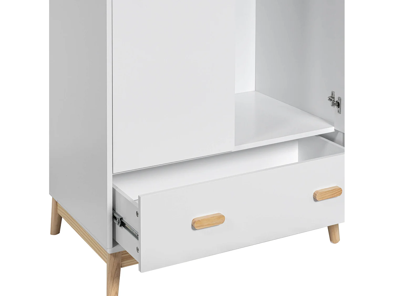 Guardaroupa Mobili Rebecca Aegle 175x80x55 MDF Pinho Branco Marrom Escandinavo Para Montar