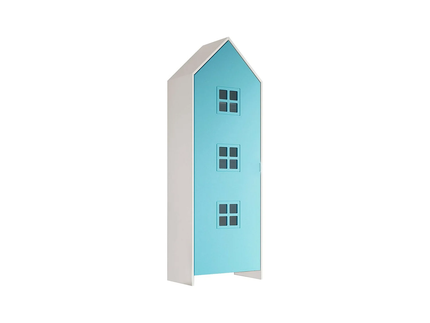 BEAUVILLE - Armoire Cabane 1 Porte Bleue Détail Fenêtres