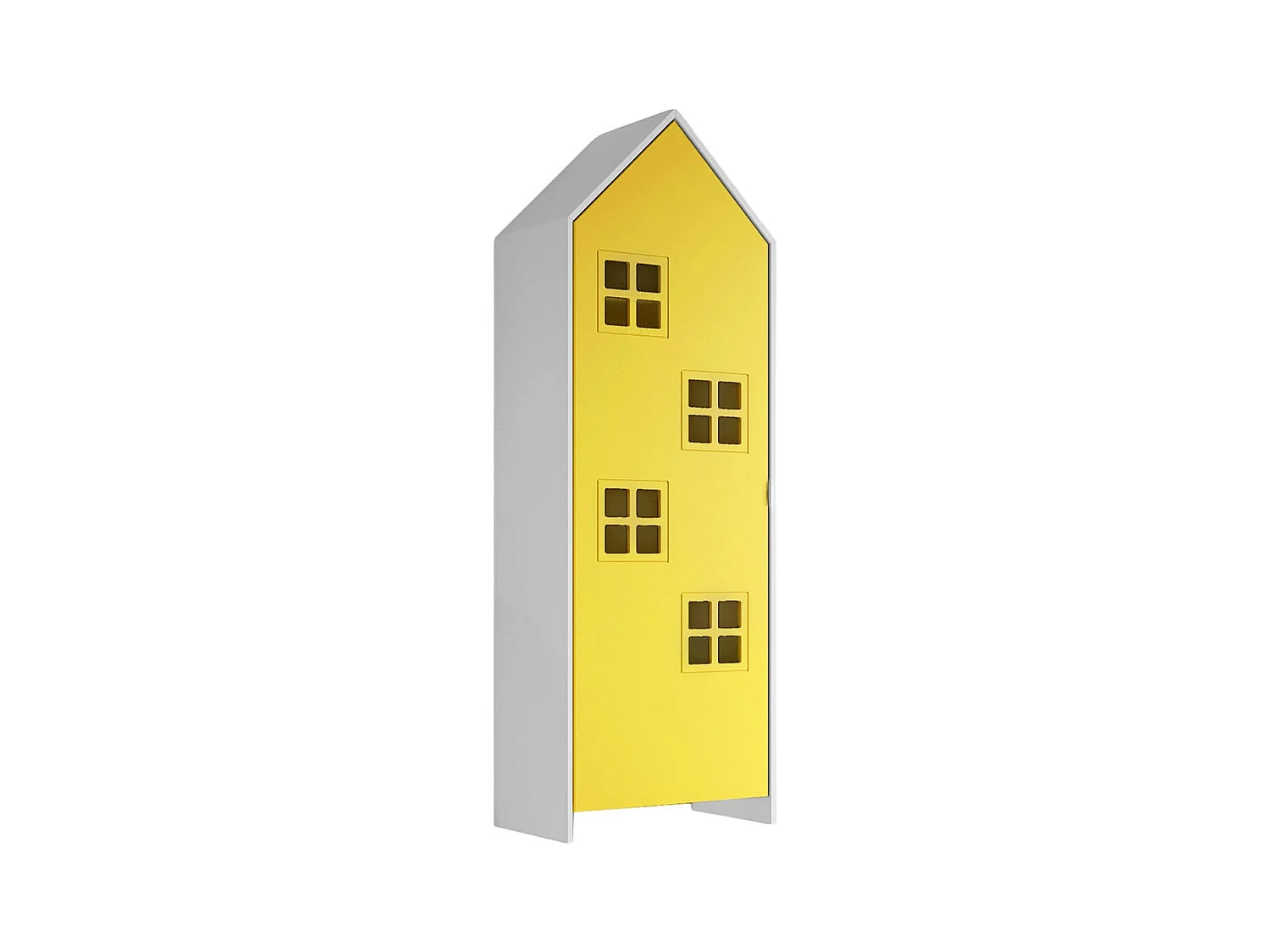 BEAUVILLE - Armoire Cabane 1 Porte Jaune Détail Fenêtres