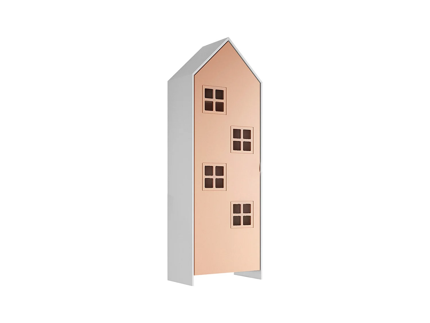 BEAUVILLE - Armoire Cabane 1 Porte Rose Détail Fenêtres