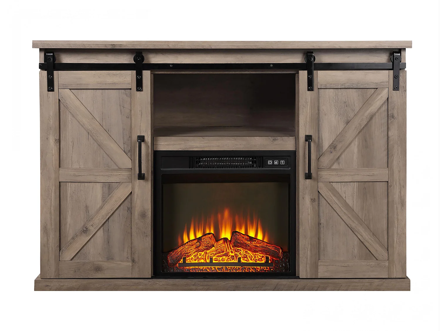 Móvel aparador rústico com lareira eléctrica 2000W