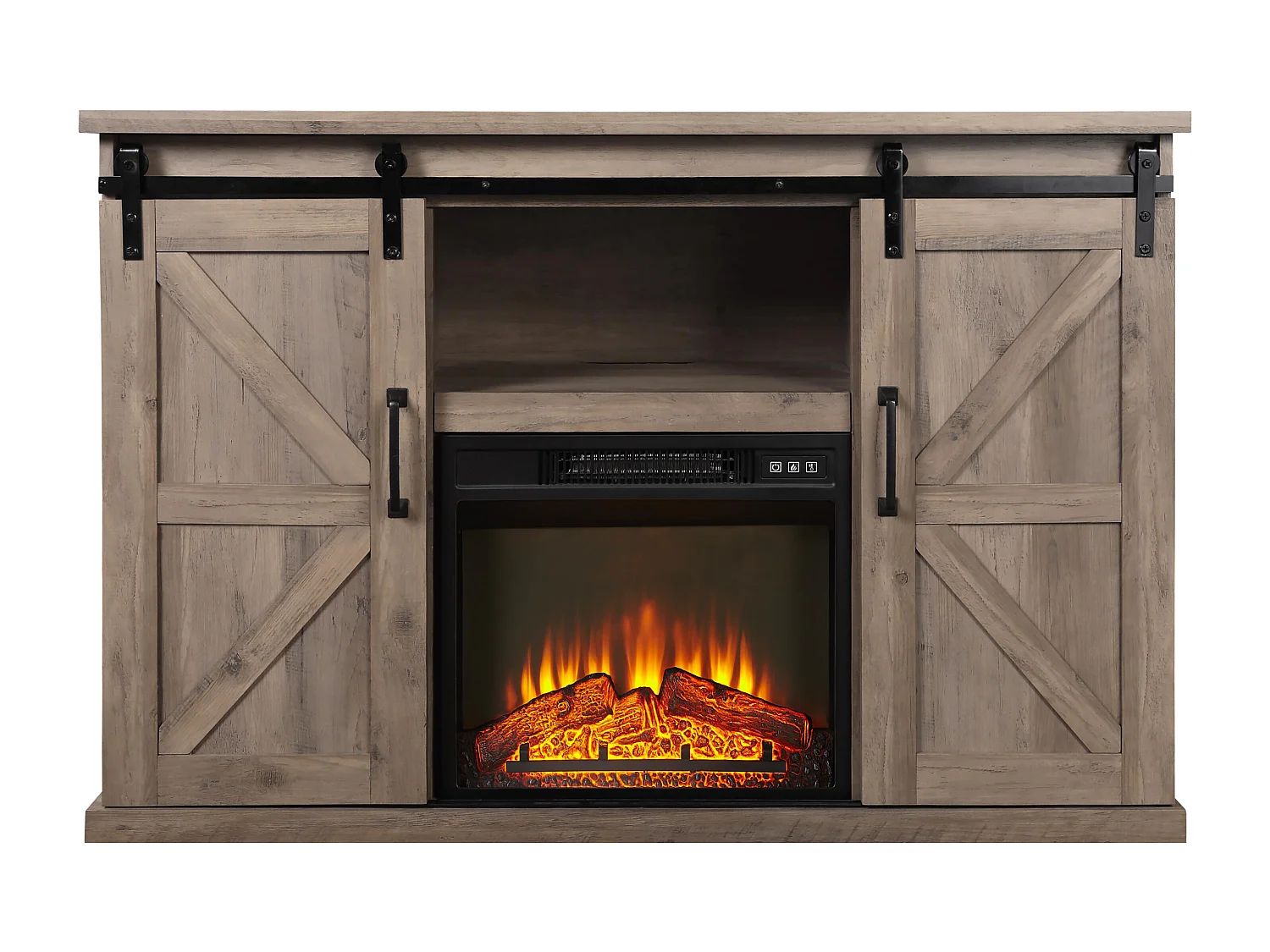 Rustiek dressoir met elektrische haard 2000W