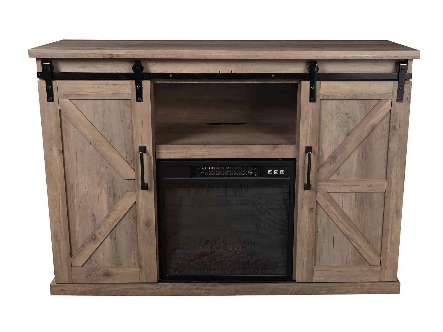 Rustiek dressoir met elektrische haard 2000W