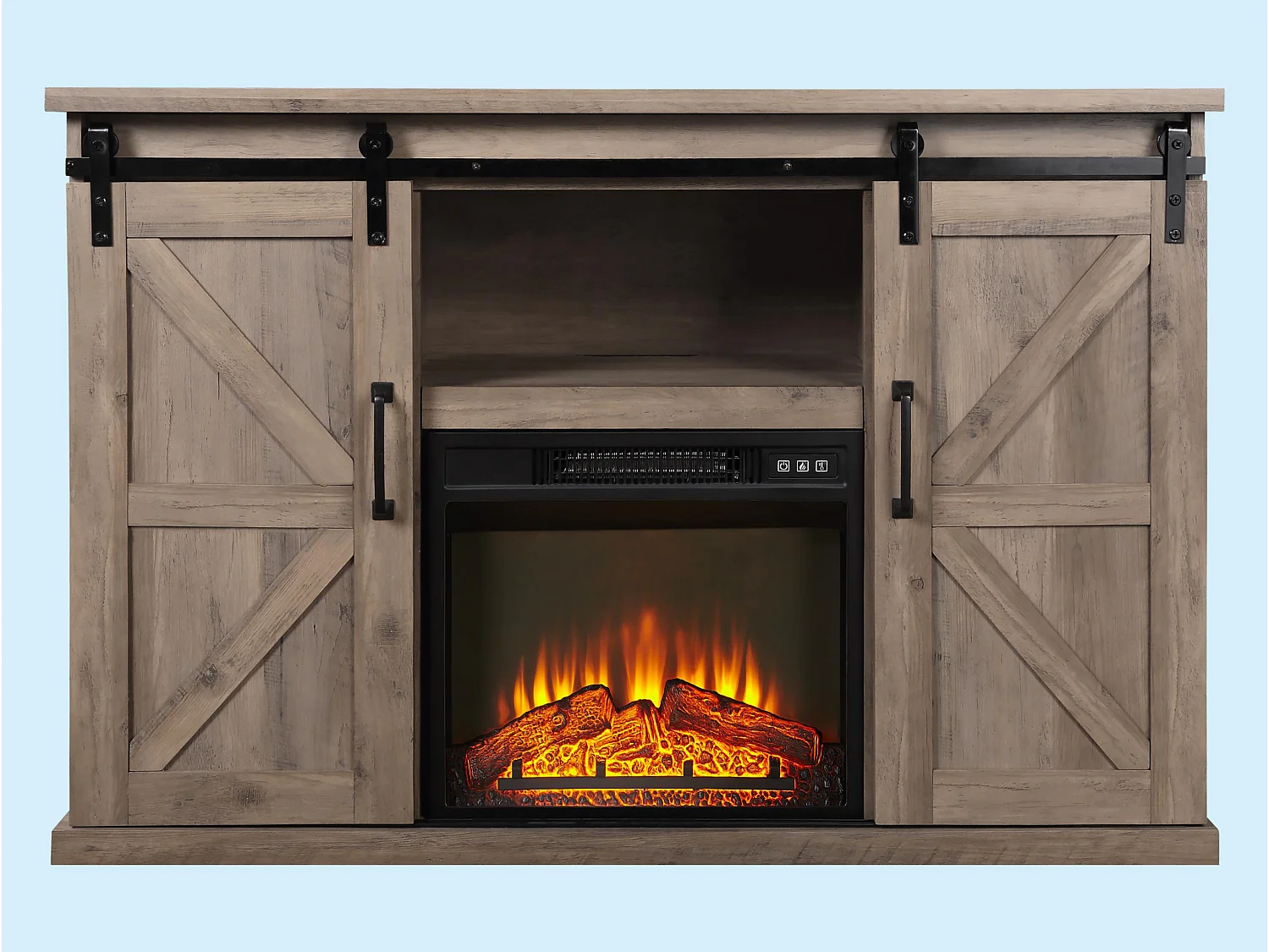 Rustiek dressoir met elektrische haard 2000W