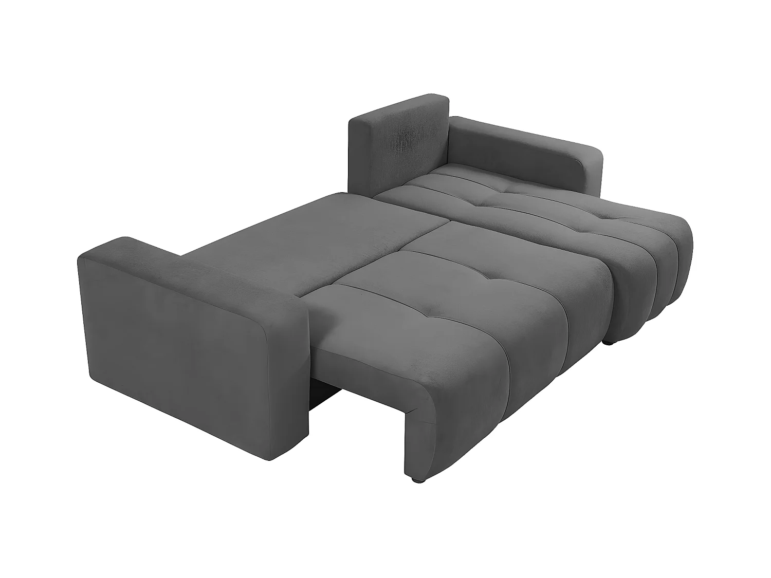 Canapé d'angle convertible bouclette "Larow" - 3 places - Anthracite