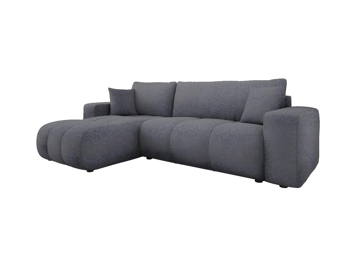 Canapé d'angle convertible bouclette "Larow" - 3 places - Anthracite
