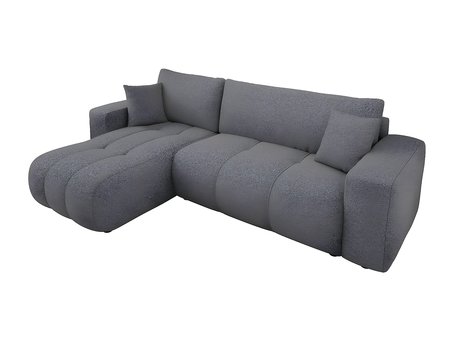 Canapé d'angle convertible bouclette "Larow" - 3 places - Anthracite