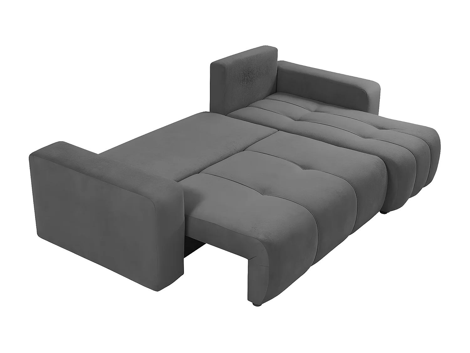 Canapé d'angle convertible bouclette "Larow" - 3 places - Anthracite