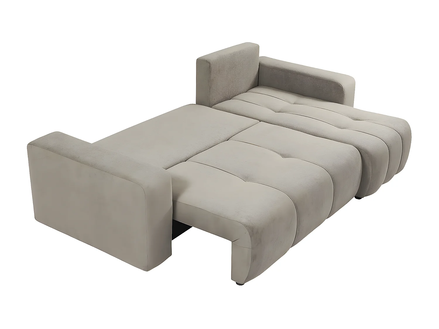 Canapé d'angle convertible bouclette "Larow" - 3 places - Taupe