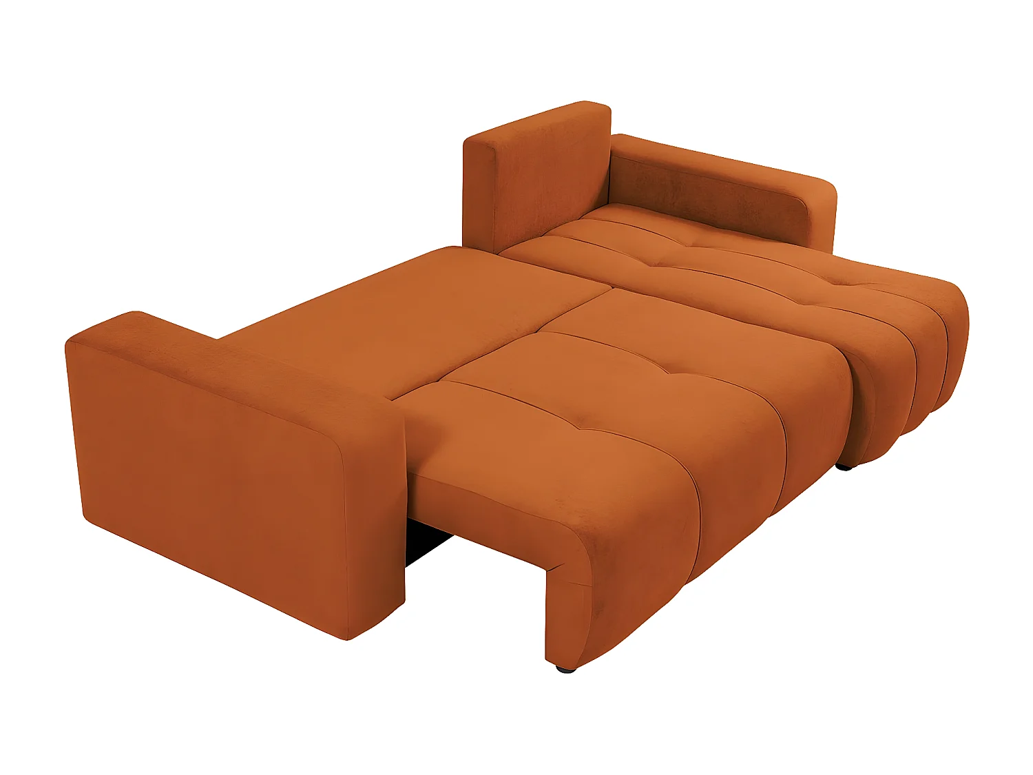 Canapé d'angle convertible bouclette "Larow" - 3 places - Terracotta
