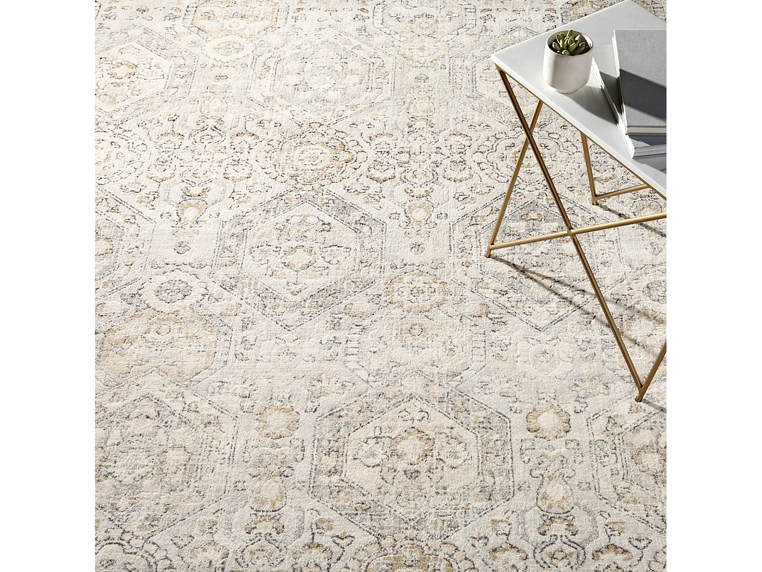 Vintage Oosters Tapijt - Grijs/Beige - 160x220cm - LOTUS