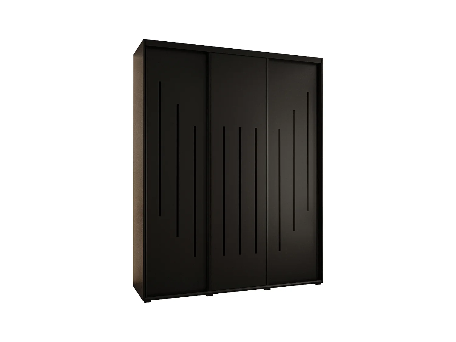 ARMOIRE DAVOS 8 À PORTES COULISSANTES 235,2/200/60 3 portes (Noir/Noir/Noir)