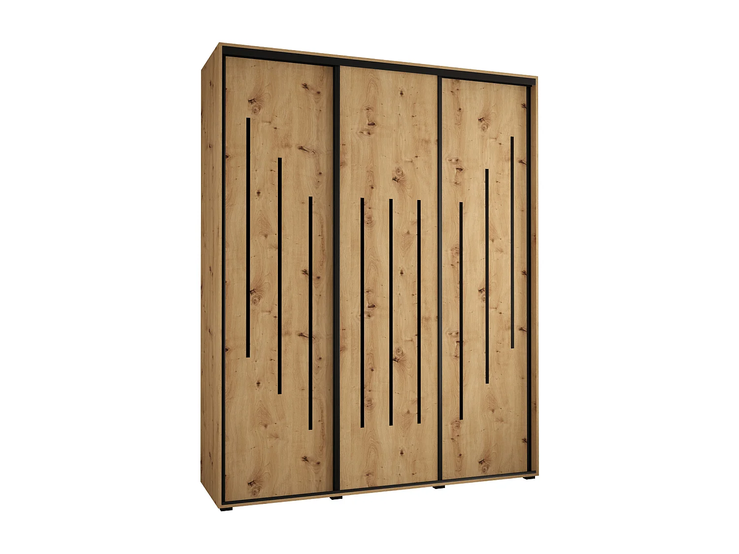 ARMOIRE DAVOS 8 À PORTES COULISSANTES 235,2/200/45 3 portes (Artisan/Artisan/Noir)