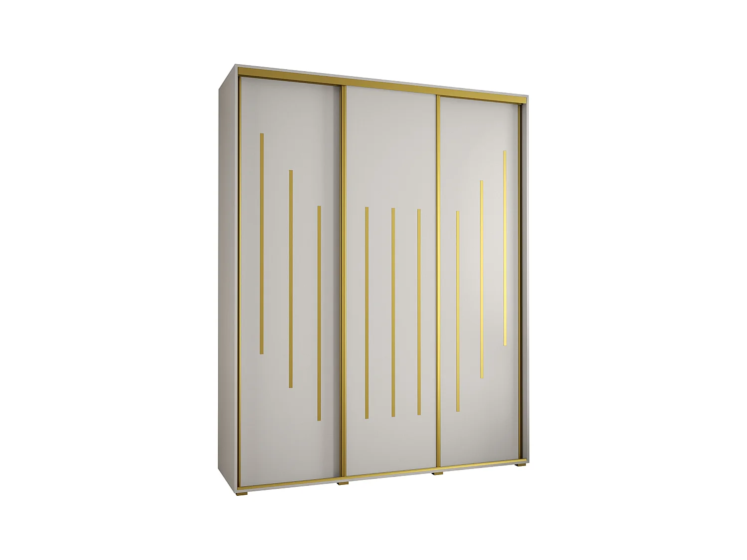 SCHWEBETÜRENSCHRANK DAVOS 8 235,2/190/60 3-türig (Weiß/Weiß/Gold)