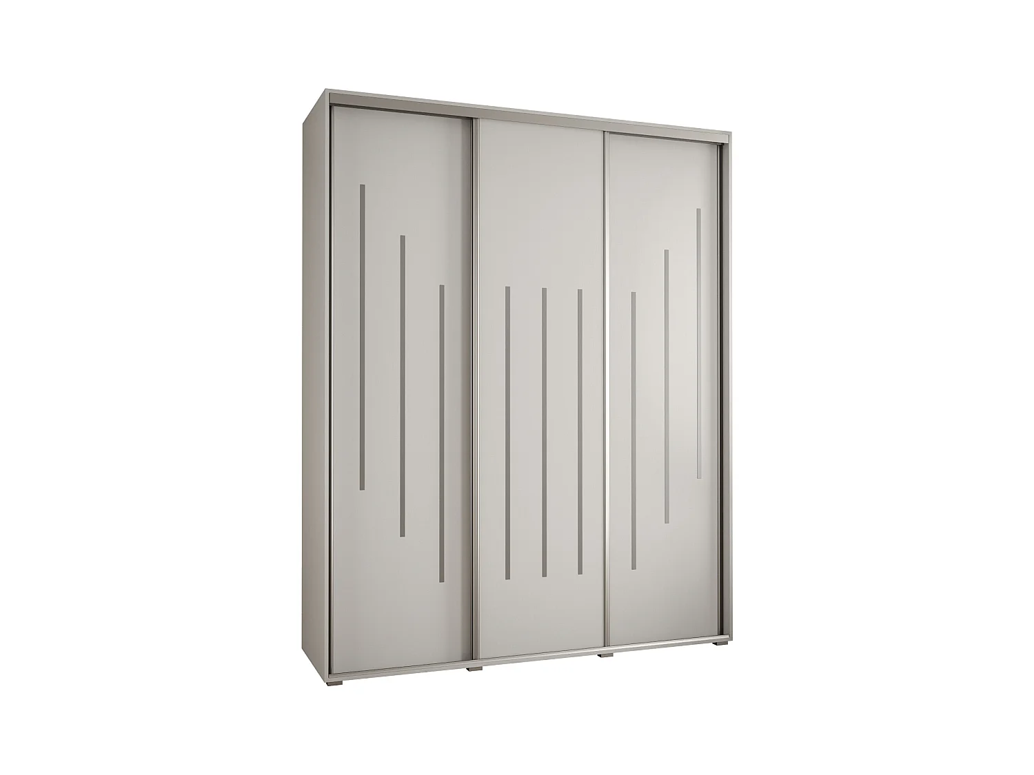 ARMOIRE DAVOS 8 À PORTES COULISSANTES 235,2/200/60 3 portes (Blanc/Blanc/Argent)