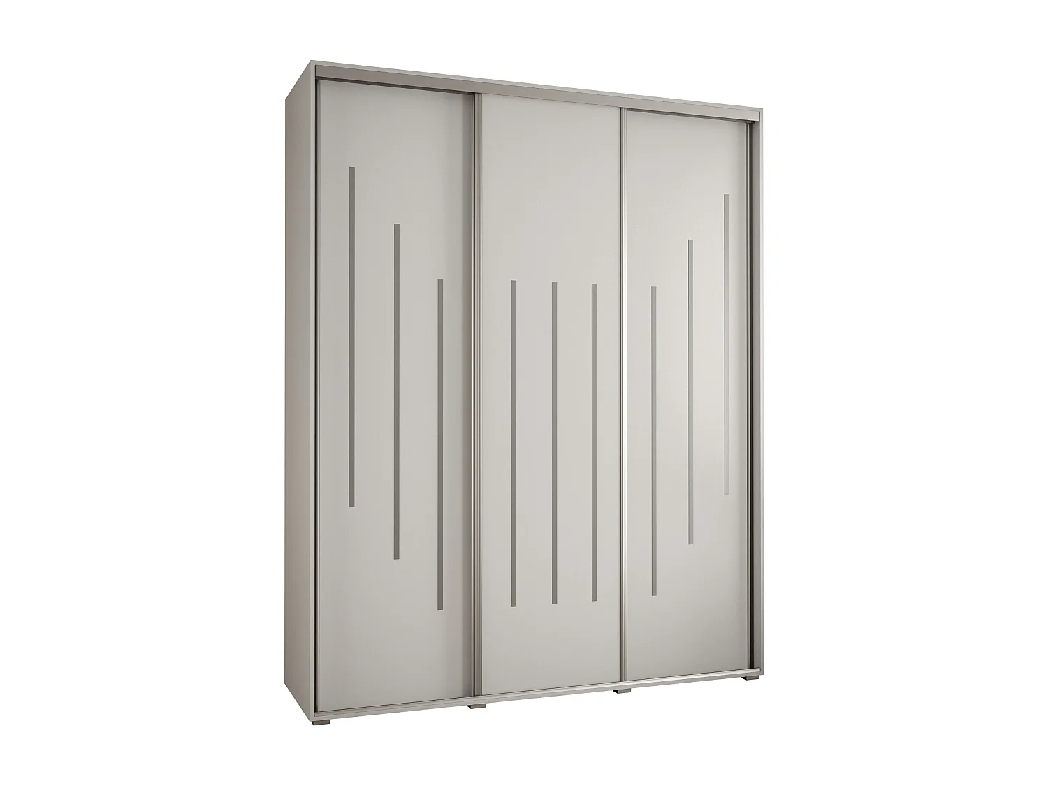 ARMOIRE DAVOS 8 À PORTES COULISSANTES 235,2/190/45 3 portes (Blanc/Blanc/Argent)
