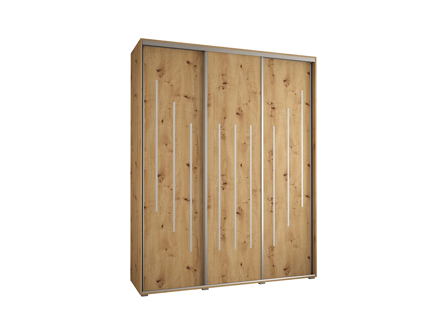 ARMOIRE DAVOS 8 À PORTES COULISSANTES 235,2/200/60 3 portes (Artisan/Artisan/Argent)