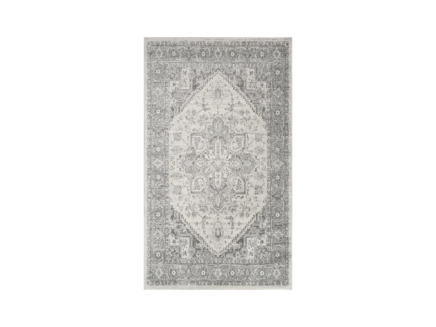 Vintage Oosters Tapijt - Grijs/Wit - 80x150cm - FARAH