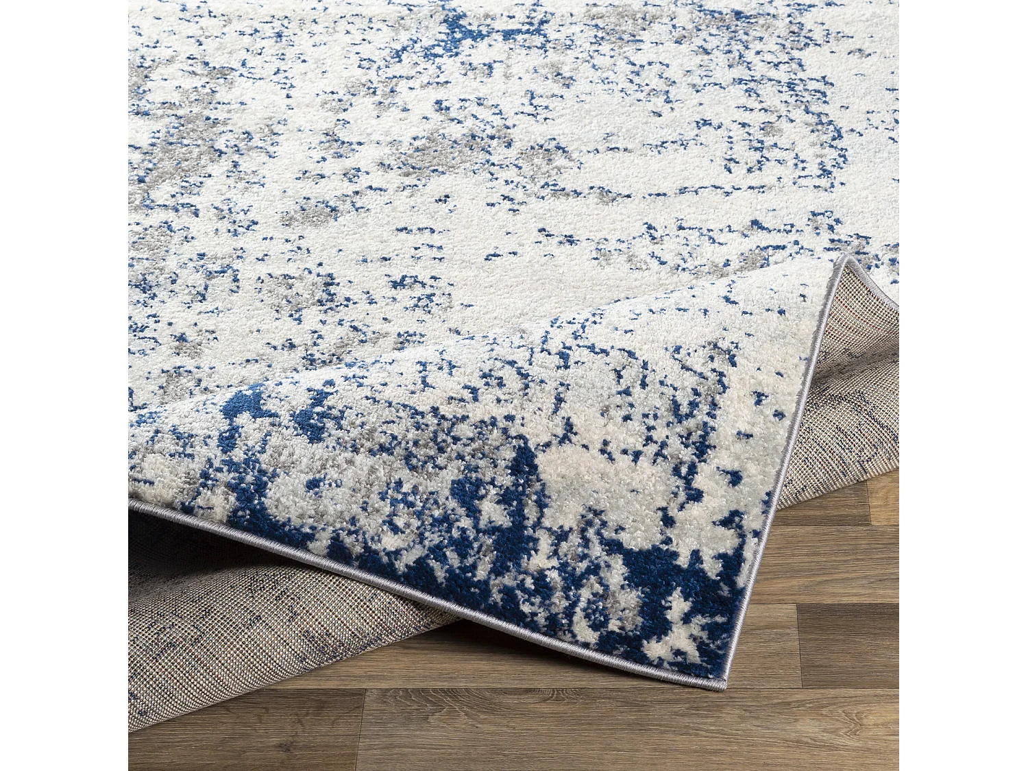 Tapis Abstrait Moderne - Gris/Blanc/Bleu - 160x220cm - SARAH