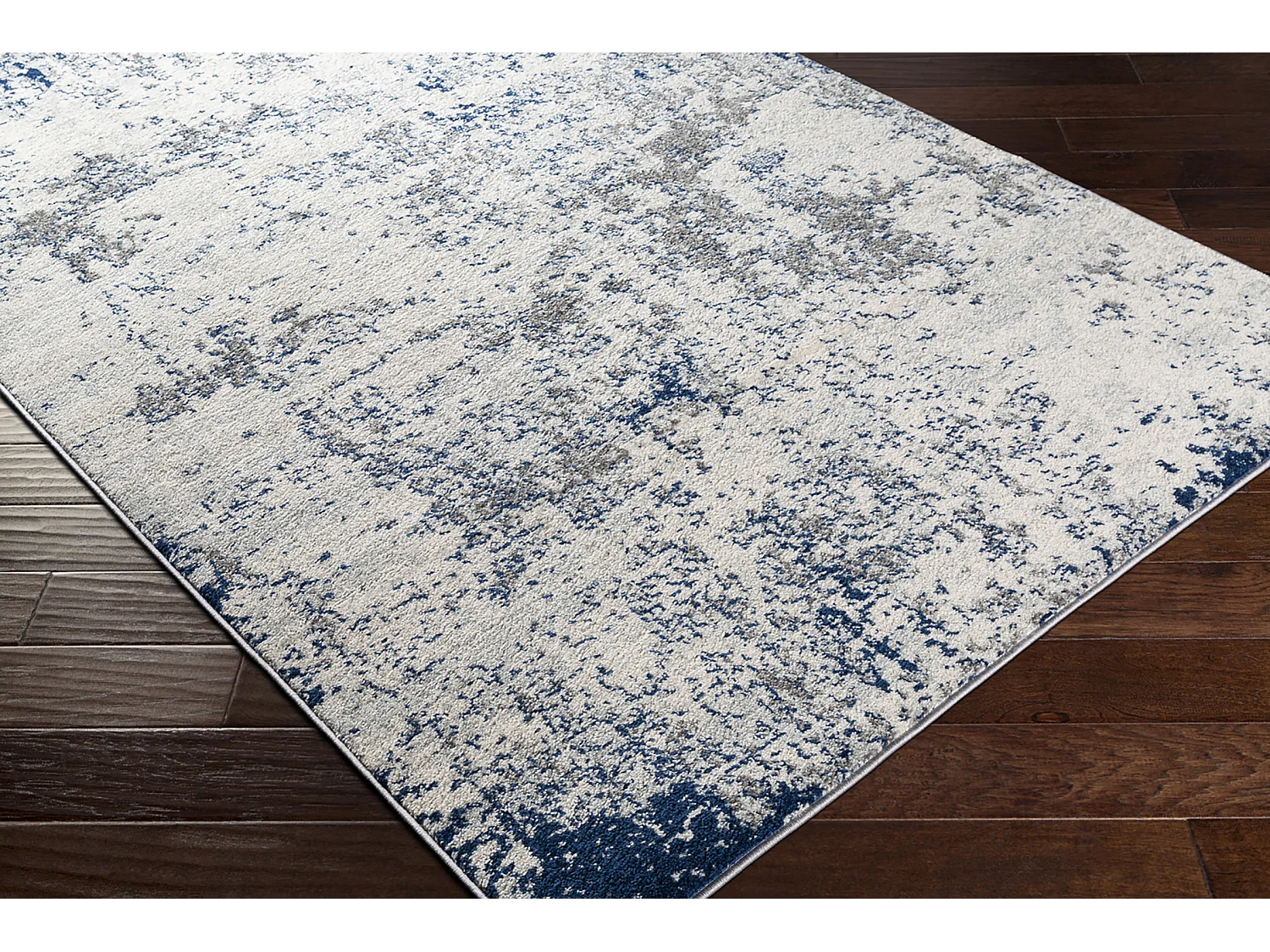 Tapis Abstrait Moderne - Gris/Blanc/Bleu - 160x220cm - SARAH