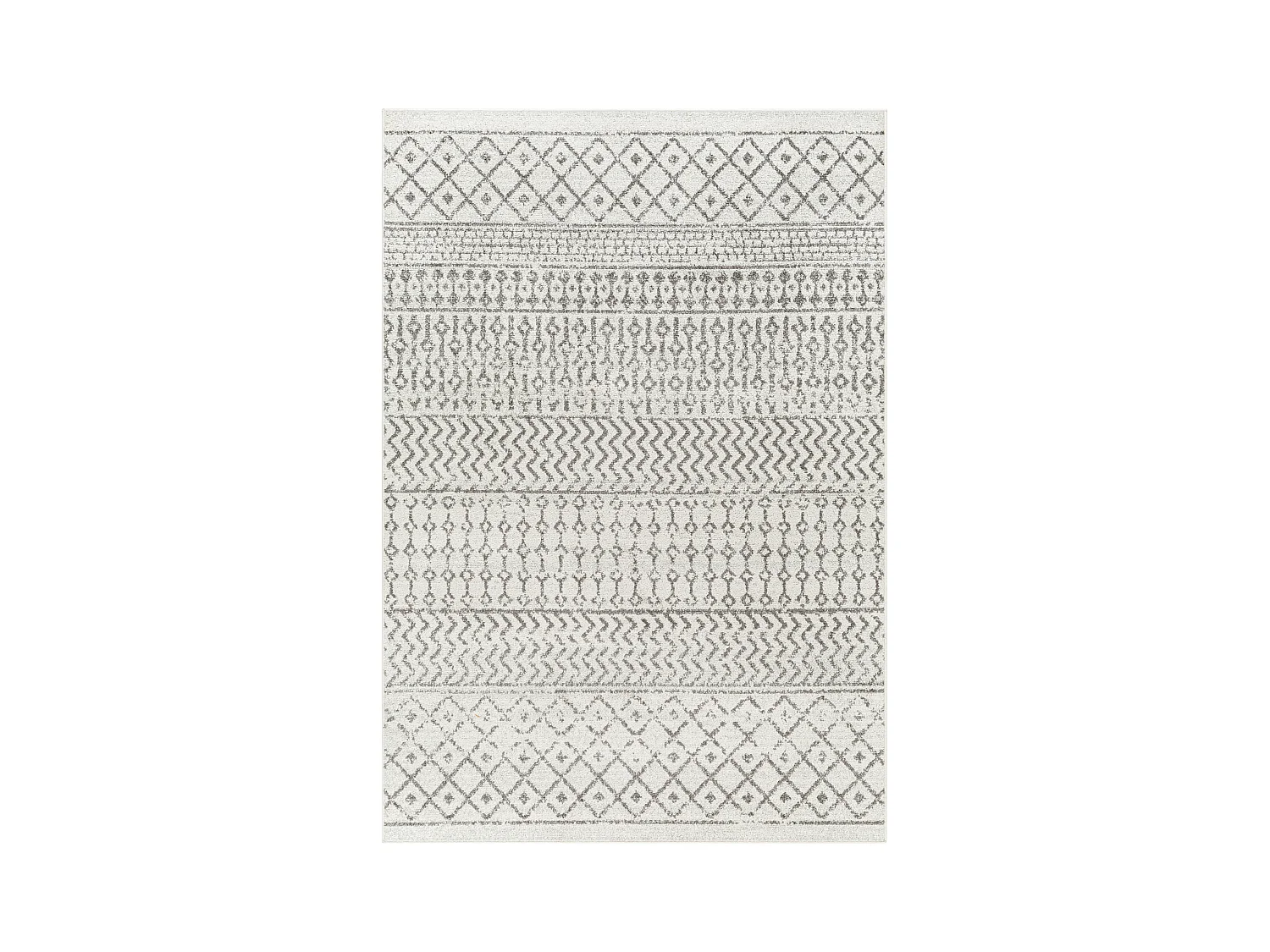 Tapis Scandinave Bohème - Ivoire/Gris - 160x230cm - MILA