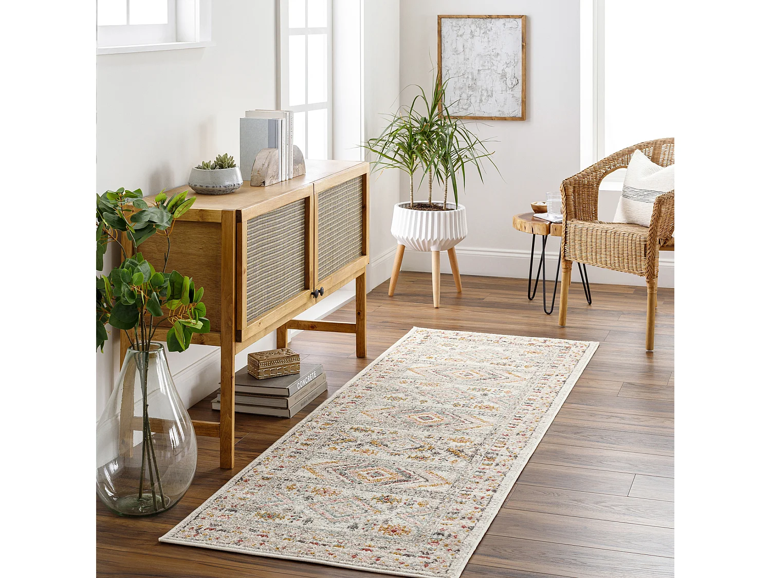 Scandinavisch Boho Loper Gang - Meerkleurig/Roze - 80x220cm - EVELYN