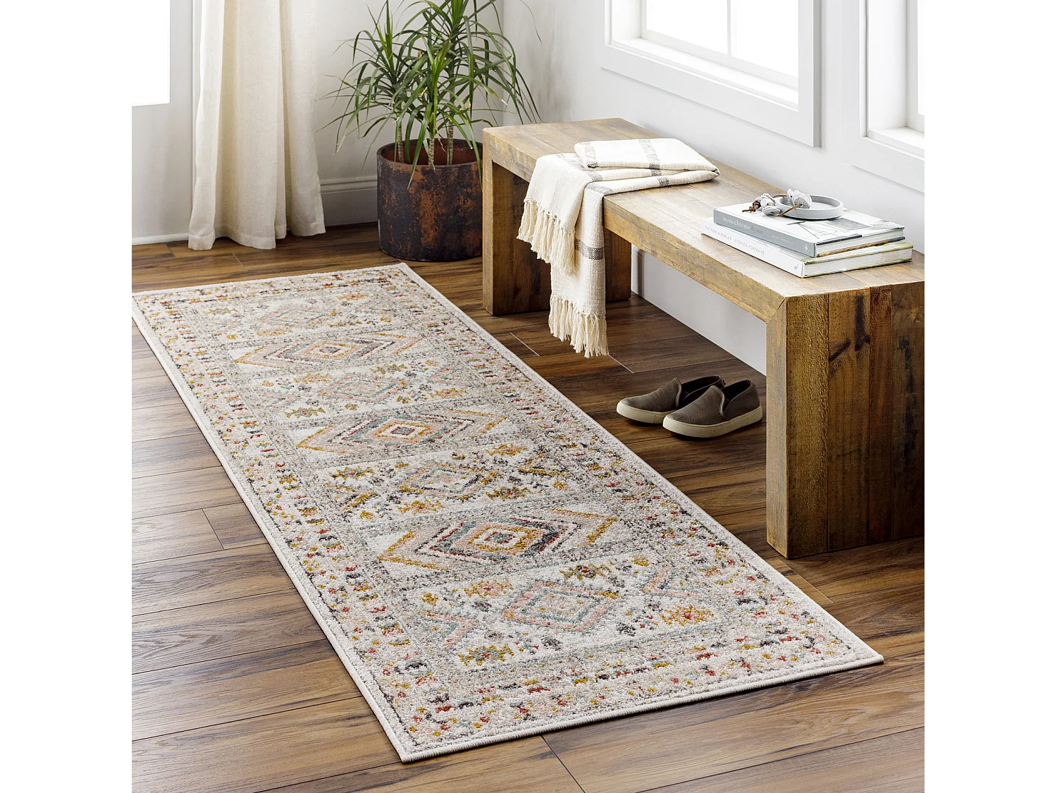 Scandinavisch Boho Loper Gang - Meerkleurig/Roze - 80x220cm - EVELYN