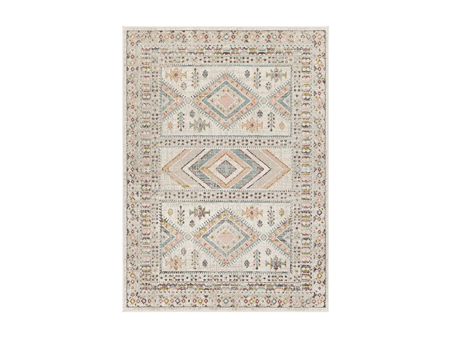 Scandinavisch Boho Tapijt - Meerkleurig/Roze - 140x200cm - EVELYN