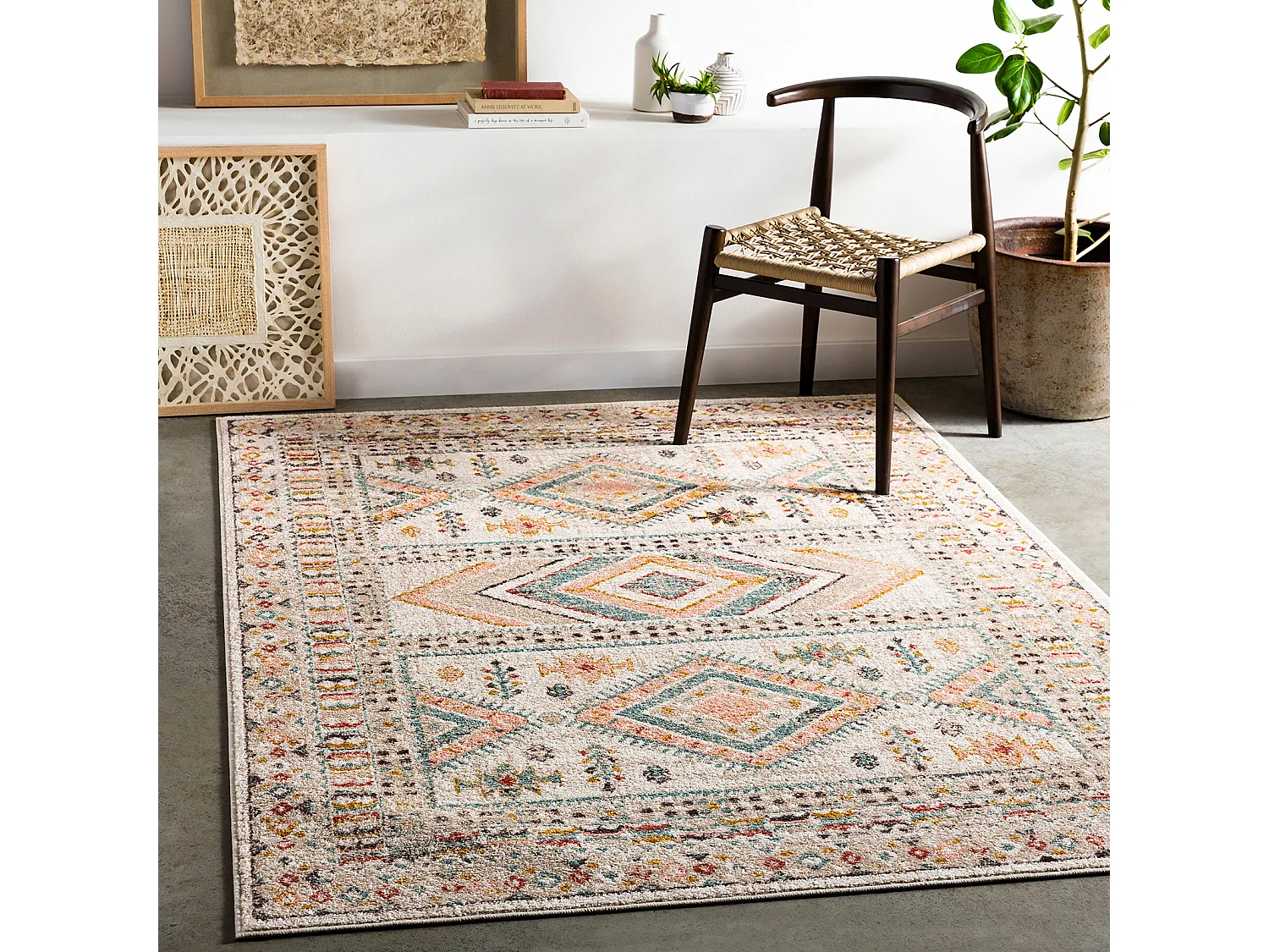 Scandinavisch Boho Tapijt - Meerkleurig/Roze - 140x200cm - EVELYN