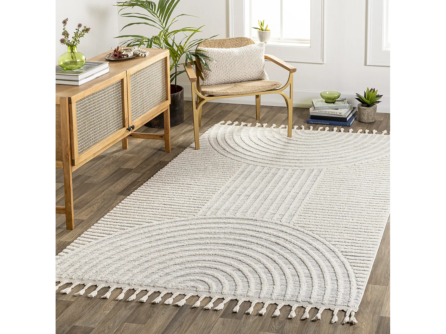 Tapis Scandinave Moderne - Gris/Ivoire - 160x213cm - MATILDA