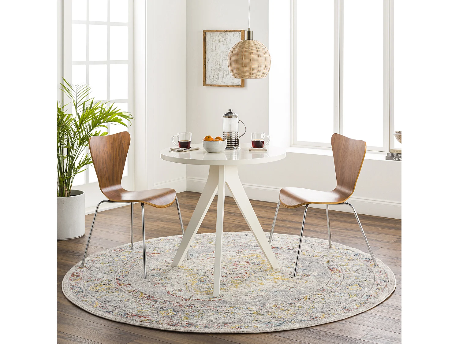 Rond Vintage Oosters Tapijt - Meerkleurig/Grijs - Ø 160cm - JADE