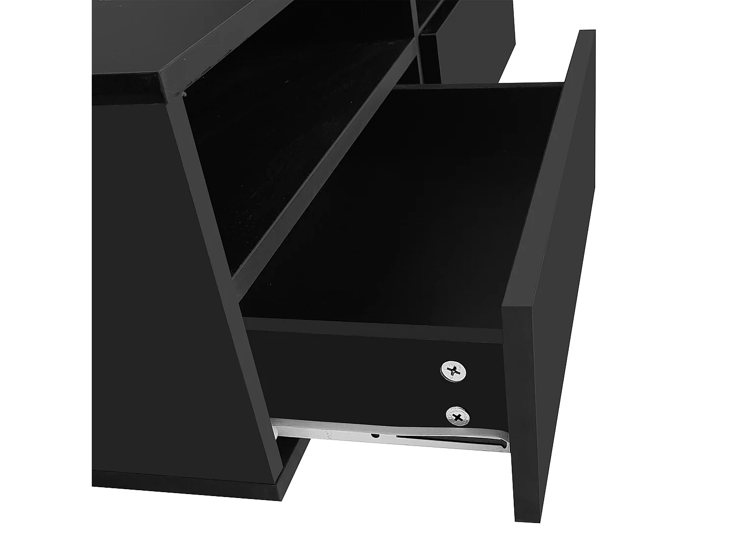 Salontafel met 4 lades met LED-licht - glanzende afwerking - Zwart