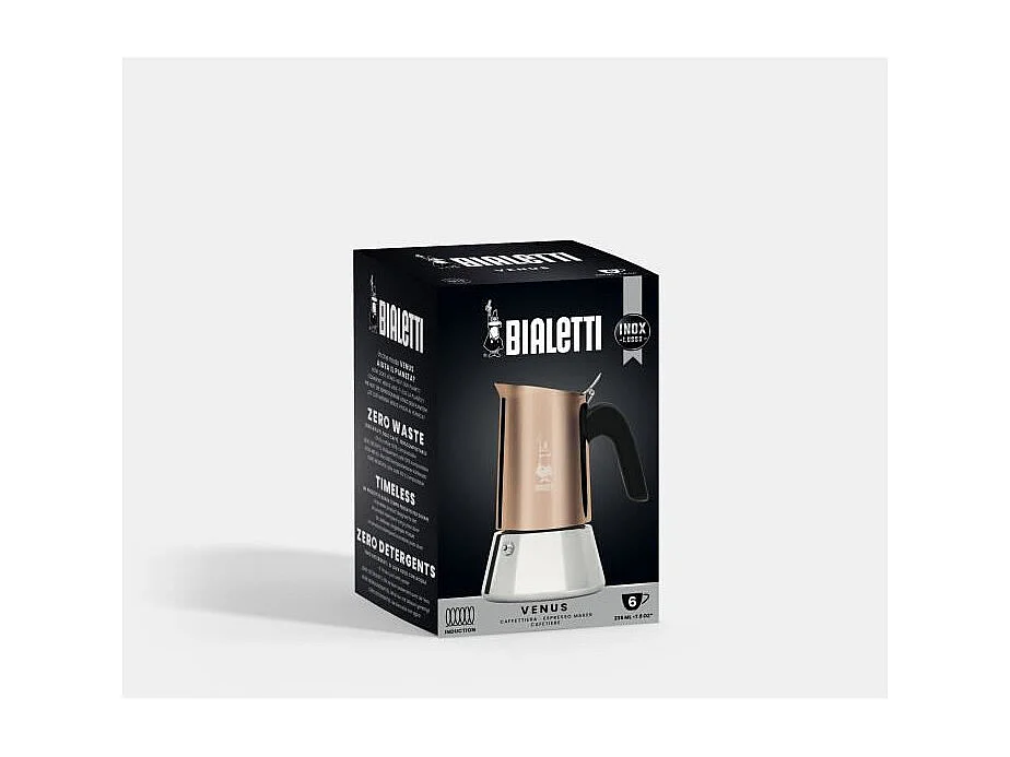 Cafetera italiana Vénus de acero inoxidable para 6 tazas de inducción cobre Bialetti - 100% compostable