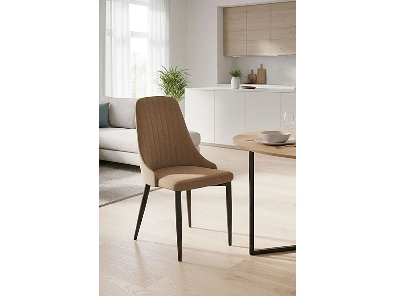 Sillas Comedor - Silla Kan Terciopelo - Marrón Claro