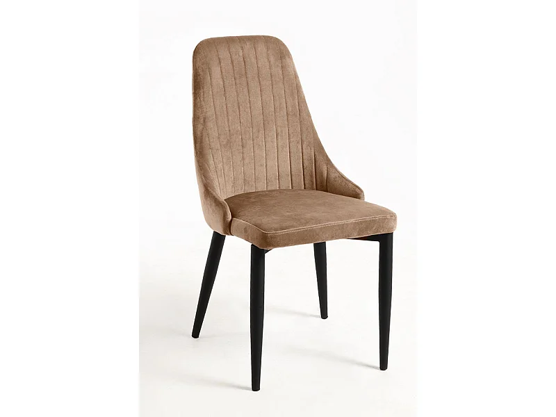 Sillas Comedor - Silla Kan Terciopelo - Marrón Claro