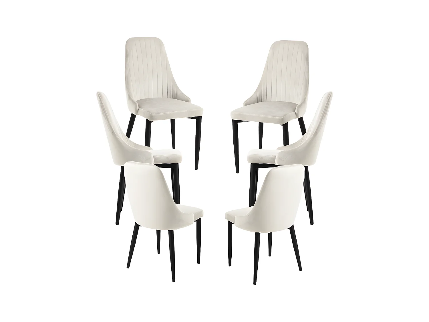 Packs Sillas Comedor - Pack 6 Sillas Kan Terciopelo - Beige
