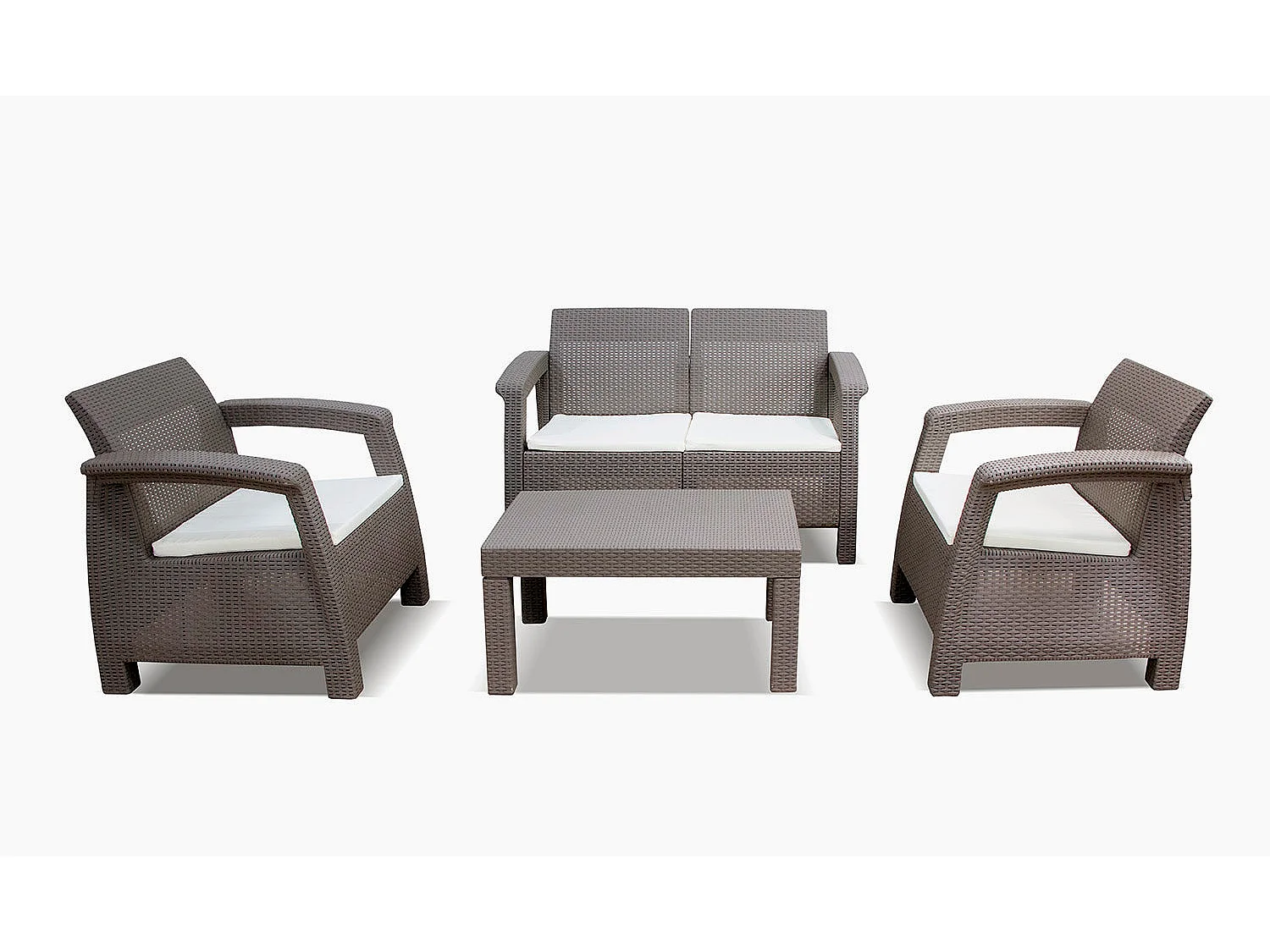 Sofá + 2 Sillones + Mesa de Centro CF. Muebles de Jardin y Terraza Ratan PE