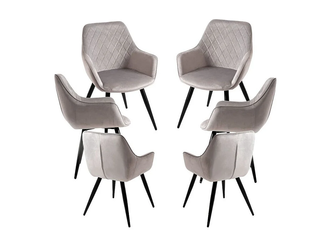 Packs Sillas Comedor - Pack 6 Sillas Kres Terciopelo - Gris