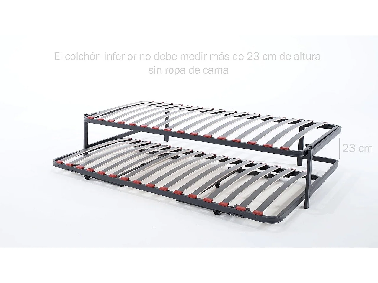 Cama supletoria 105x190cm | PIKOLIN | Somier Nido+patas | Invitados