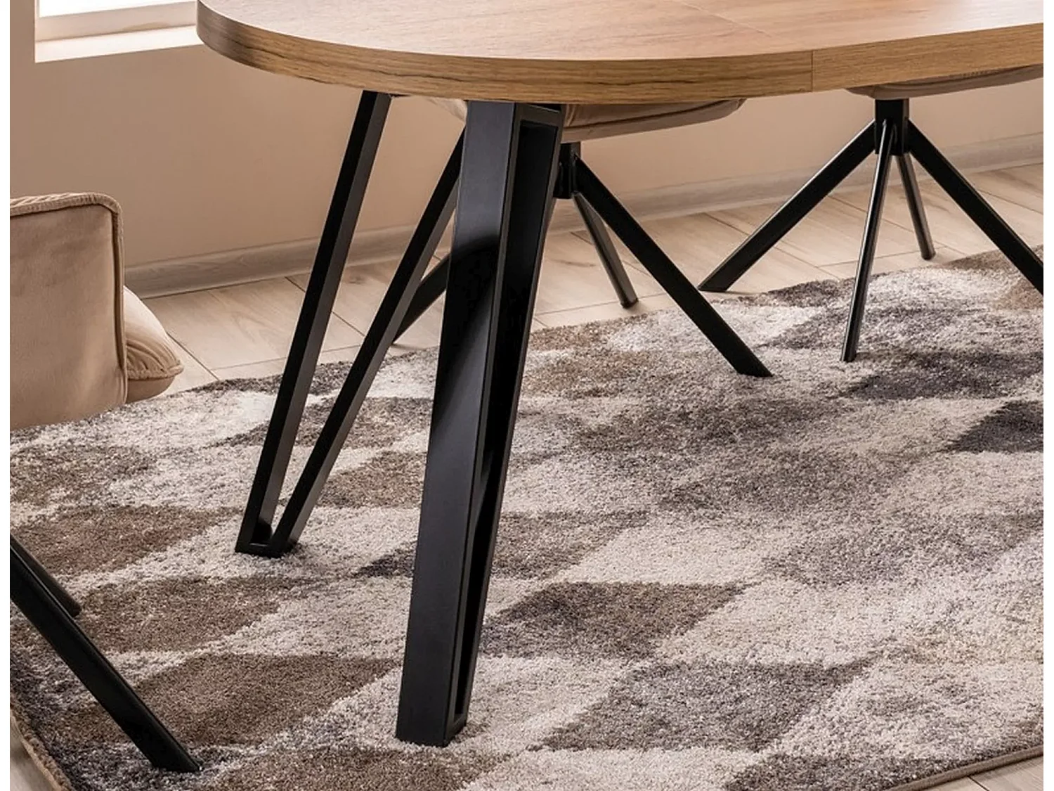 Table à manger Galaxy (100x168)/Ronde/Marron