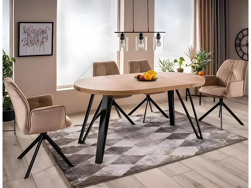 Table à manger Galaxy (100x168)/Ronde/Marron