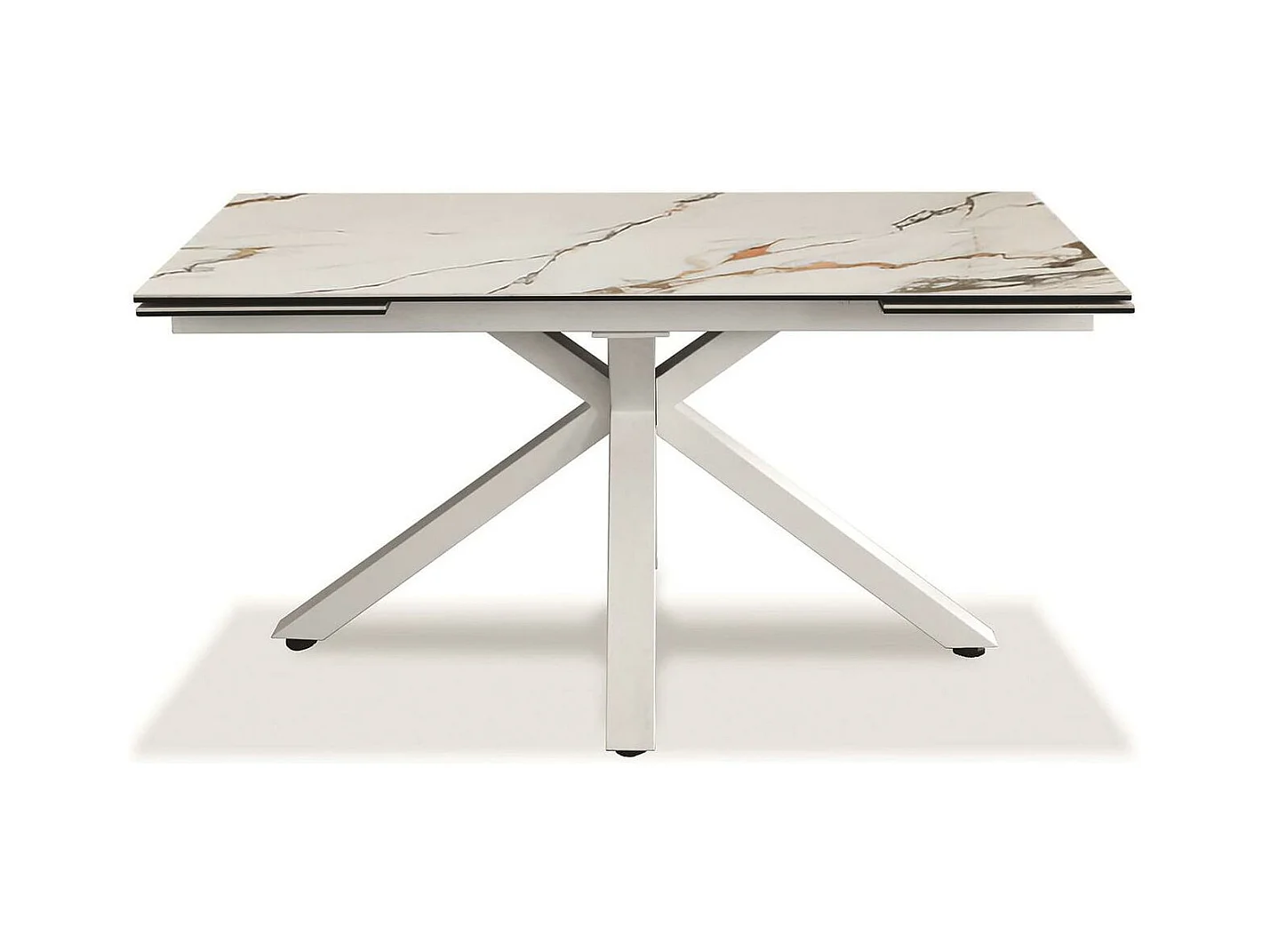 Table extensible de 160cm à 240cm plateau moderne en céramique sur verre trempé marbre Calacatta Borghini