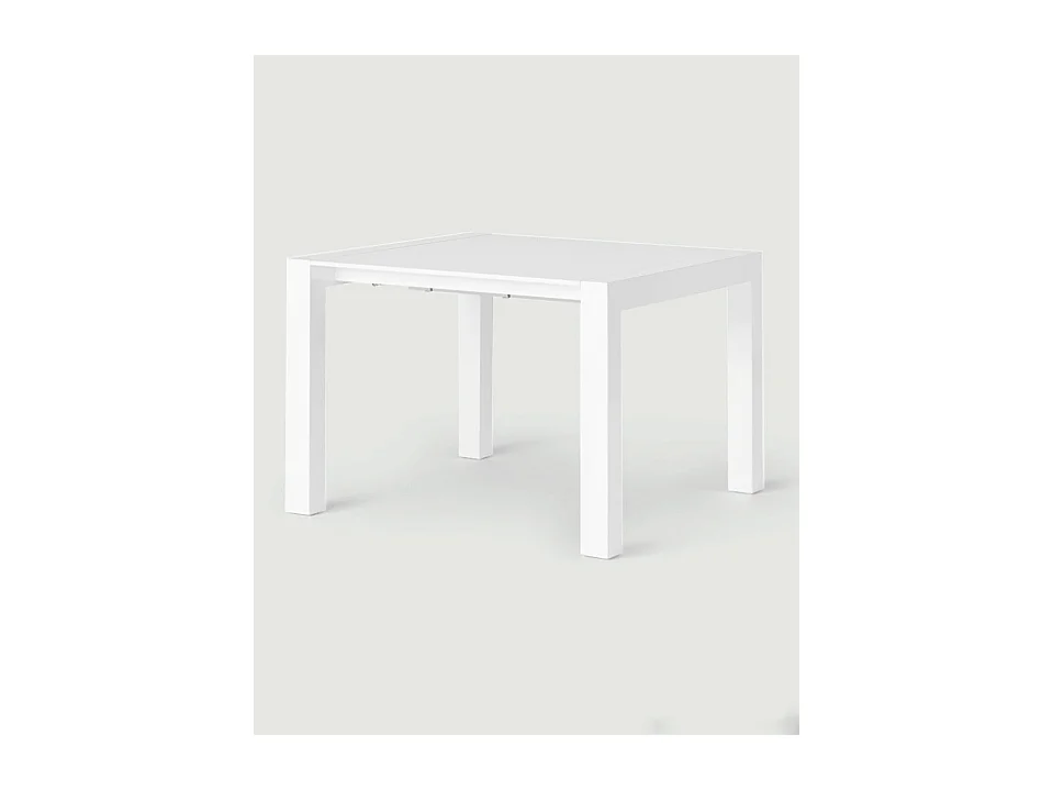 Nemes Table extensible (103/170 x 90 cm) en MDF Blanc