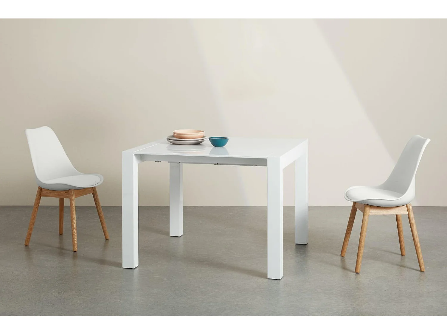 Nemes - Mesa extensível (103/170 x 90 cm) em MDF Branco