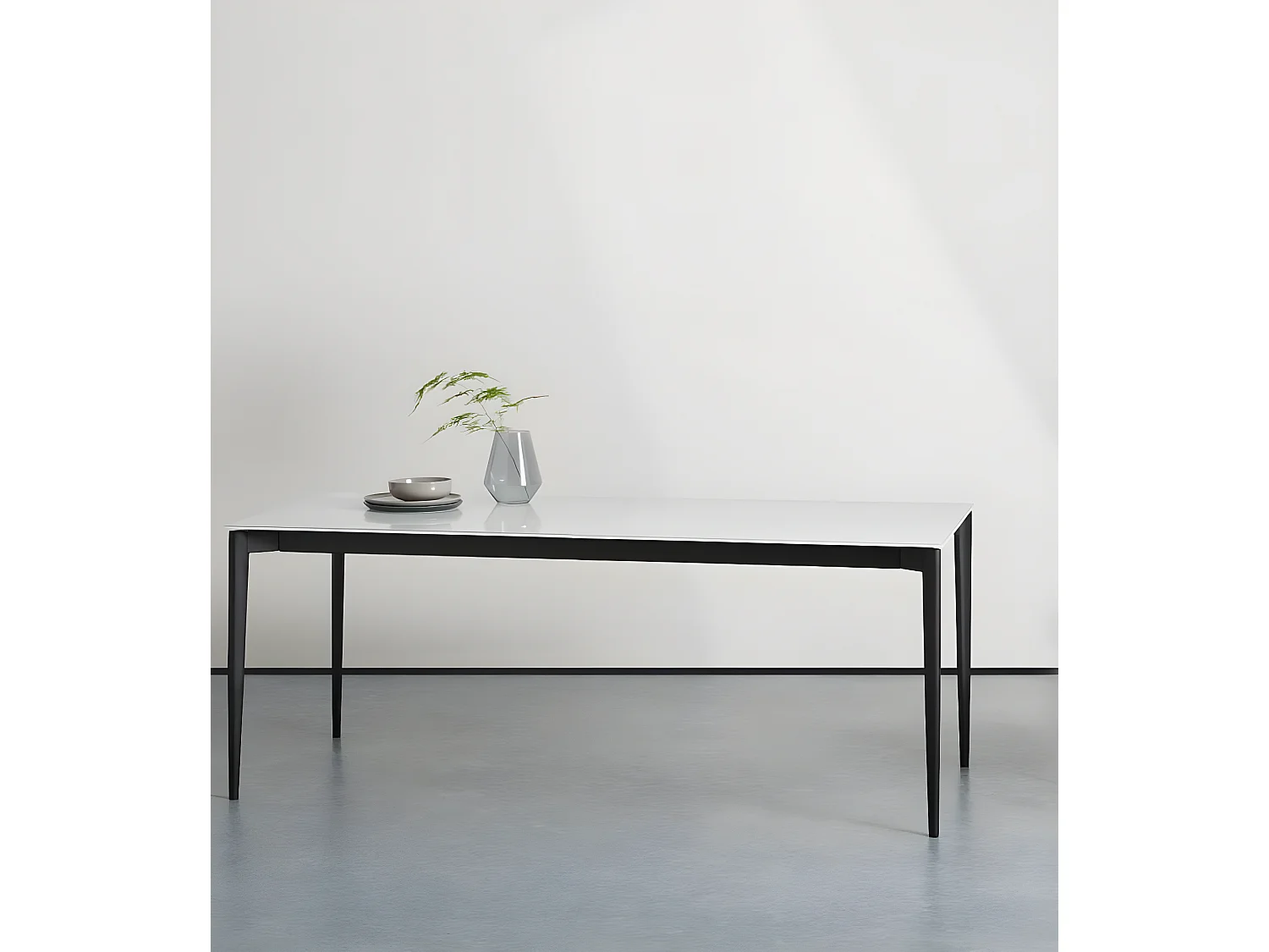 Phoenix - Uitschuifbare tafel (190/270 x 90 cm) in wit glas